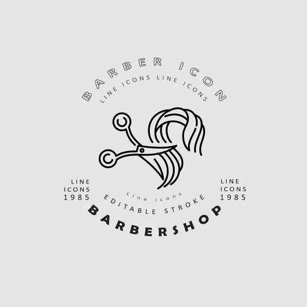 Vector icon and logo for barbershop and beauty saloon — Stock Vector