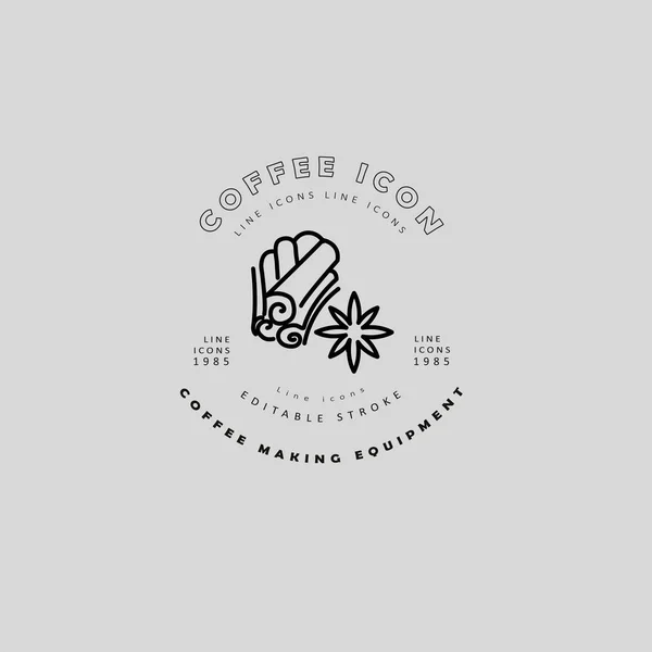 Εικονίδιο του φορέα και το λογότυπο για καφέ εξοπλισμός — Διανυσματικό Αρχείο