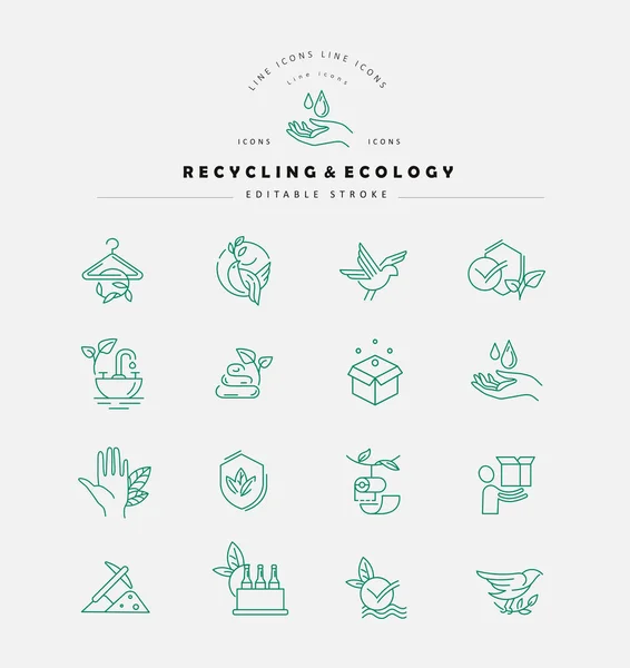 Icône vectorielle et logo pour la protection de l'environnement et le recyclage — Image vectorielle