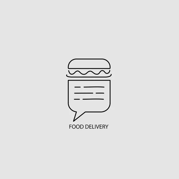 Vektör simgesi ve gıda online deliwery için logo — Stok Vektör