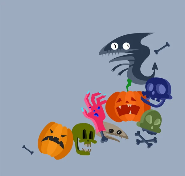 Icono vectorial y decoración de elementos para feliz Helloween — Archivo Imágenes Vectoriales