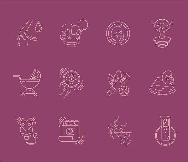 Εικονίδιο του φορέα και το λογότυπο για την pegnancy και Γυναικολογία — Διανυσματικό Αρχείο