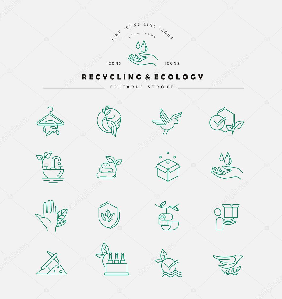Vector icon and logo for environmental protection and recycling