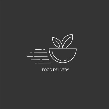 Vektör simgesi ve gıda online deliwery için logo