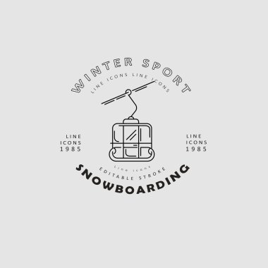 Vektör simgesi ve snowboard ve kayak veya diğer kış sporları için logo