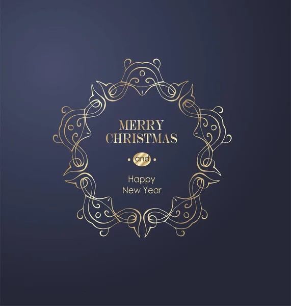 Elegante Kerstmis achtergrond met gouden Vector Illustratie — Stockvector