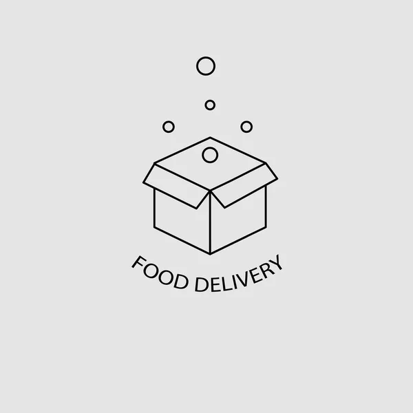 Ícone de vetor e logotipo para deliwery online de alimentos — Vetor de Stock