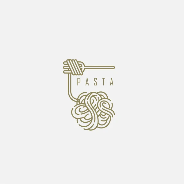 Icône vectorielle et logo pour pâtes ou nouilles italiennes — Image vectorielle