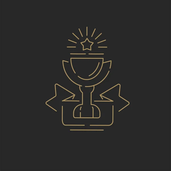 Векторная иконка и логотип победителя и чемпиона. Редактируемый контур — стоковый вектор