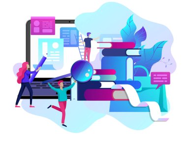 İş bloglama, eğitim kavramı vektör çizim