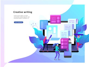 İş bloglama, eğitim kavramı vektör çizim