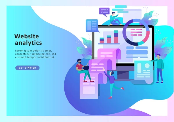 Concepto vector ilustración de negocios, análisis de los trabajadores de oficina — Vector de stock