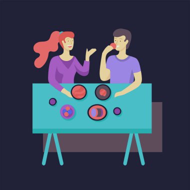 Günlük rutin sahneleri ve Genç romantik çiftin birlikte vakit geçirmek.