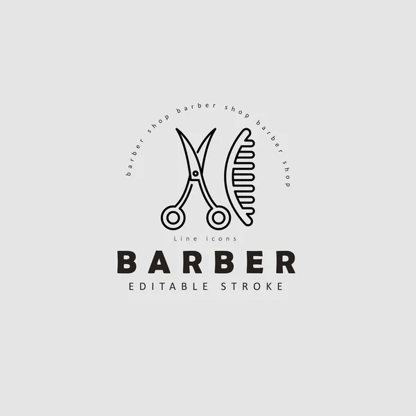 Ícone de vetor e logotipo para barbearia e salão de beleza —  Vetores de Stock