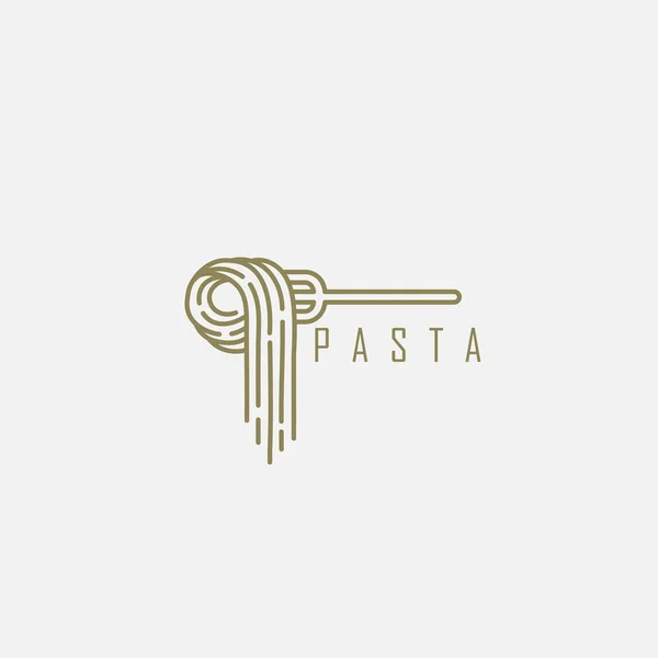 ベクトルのアイコンとイタリアのパスタや麺のロゴ — ストックベクタ