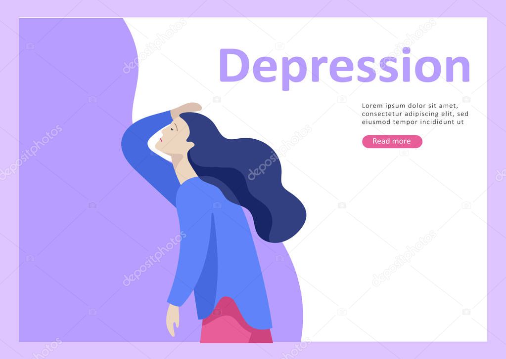 Set of Landing page templates for psyhology mental problems, depression panic attacks, paranoia anger control, relationship family conflict, stress and misunderstanding, group psychotherapy