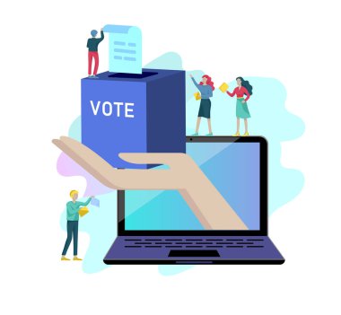 Oy ve seçim kavramı. Ön seçim kampanyası. Promosyon ve reklam aday.