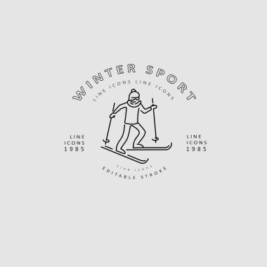 Vektör simgesi ve snowboard ve kayak veya diğer kış sporları için logo