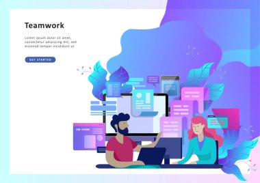 Kavram açılış sayfası şablon müşteri hizmetleri, Erkek hattı operatörü istemci önerir.