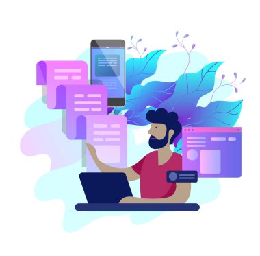 Kavram açılış sayfası şablon müşteri hizmetleri, Erkek hattı operatörü istemci önerir.