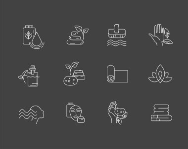 Vektör simgesi ve yoga ya da gevşeme için logo. Düzenlenebilir anahattı kontur