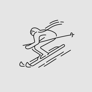 Vektör simgesi ve snowboard ve kayak veya diğer kış sporları için logo