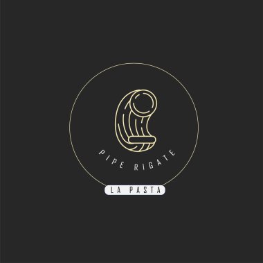 Vektör simgesi ve İtalyan makarna veya makarna için logo