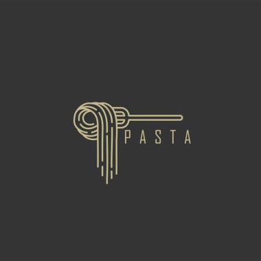 Vektör simgesi ve İtalyan makarna veya makarna için logo