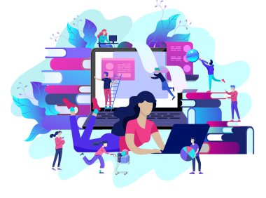 Kavram eğitim insanlar, Internet eğitim, online eğitim, online kitap