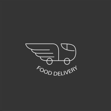 Vektör simgesi ve gıda online deliwery için logo