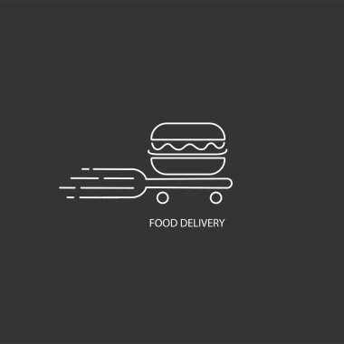 Vektör simgesi ve gıda online deliwery için logo