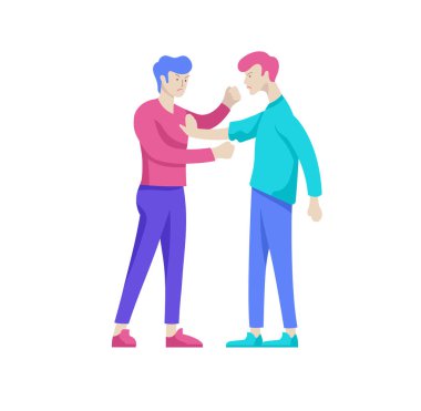 Vektör insanlarda kötü duygular, karakter çatışma, kızgın ya da yorgun ve stres.