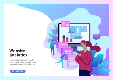 İş, ofis işçi analiz kavramı vektör çizim