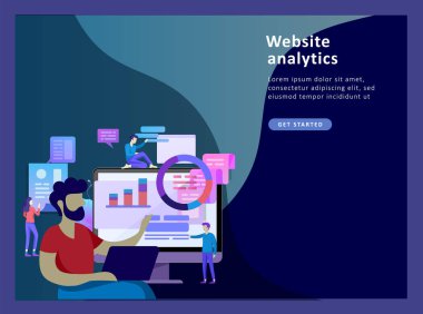 İş, ofis işçi analiz kavramı vektör çizim