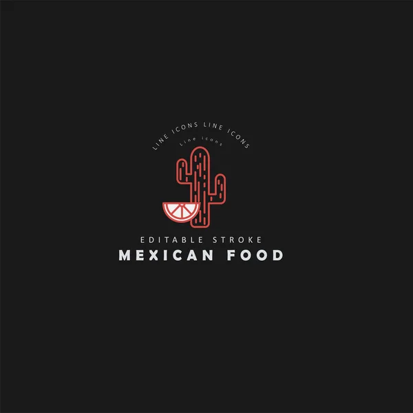Icono del vector y logotipo para la comida mexicana — Vector de stock