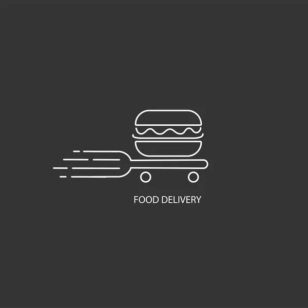 Vektör simgesi ve gıda online deliwery için logo — Stok Vektör