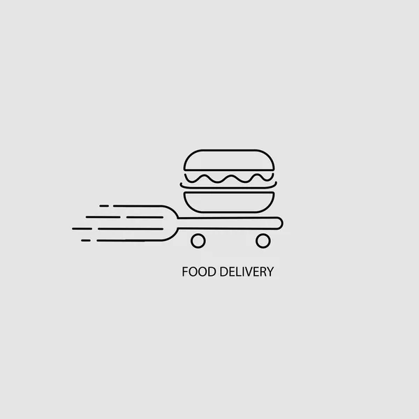 Wektor ikona i logo dla żywności online deliwery — Wektor stockowy