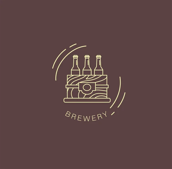 Icono del vector y logo cerveza y cervecería — Archivo Imágenes Vectoriales