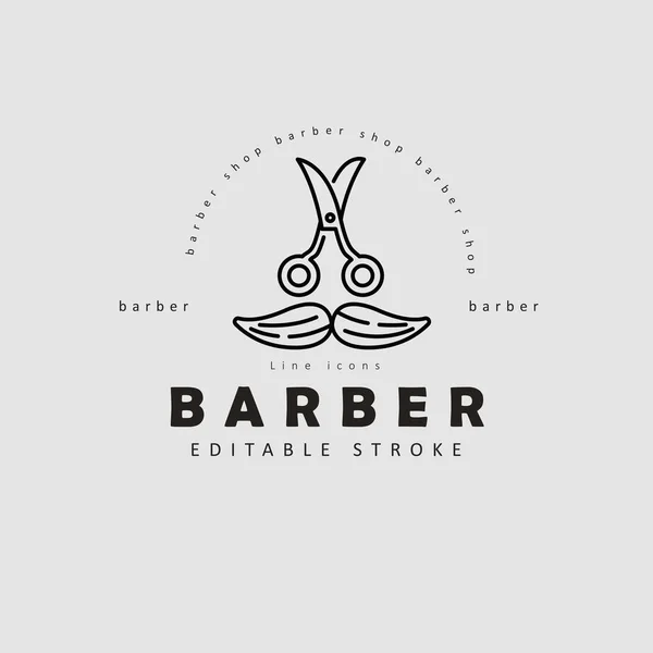 Ícone de vetor e logotipo para barbearia e salão de beleza —  Vetores de Stock