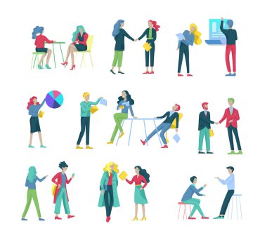 İşadamları el sıkışma, iş görgü kuralları, birleşme kavramları ofis çalışanları, katip veya konuşmak yöneticileri yapmak