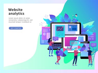 İş, ofis işçi analiz kavramı vektör çizim