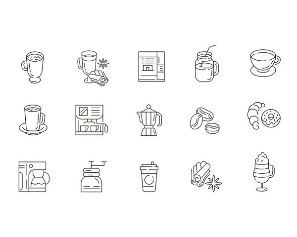 Icono del vector y logotipo para el equipo de fabricación de café — Vector de stock