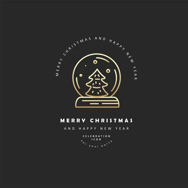 Vektor-Symbol und Logo Feier frohe Weihnachten und ein gutes neues Jahr — Stockvektor