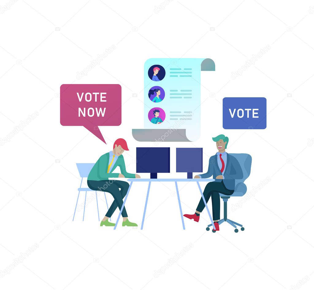 Voting and Election concept. Pre-election campaign. Promotion and advertising of candidate.