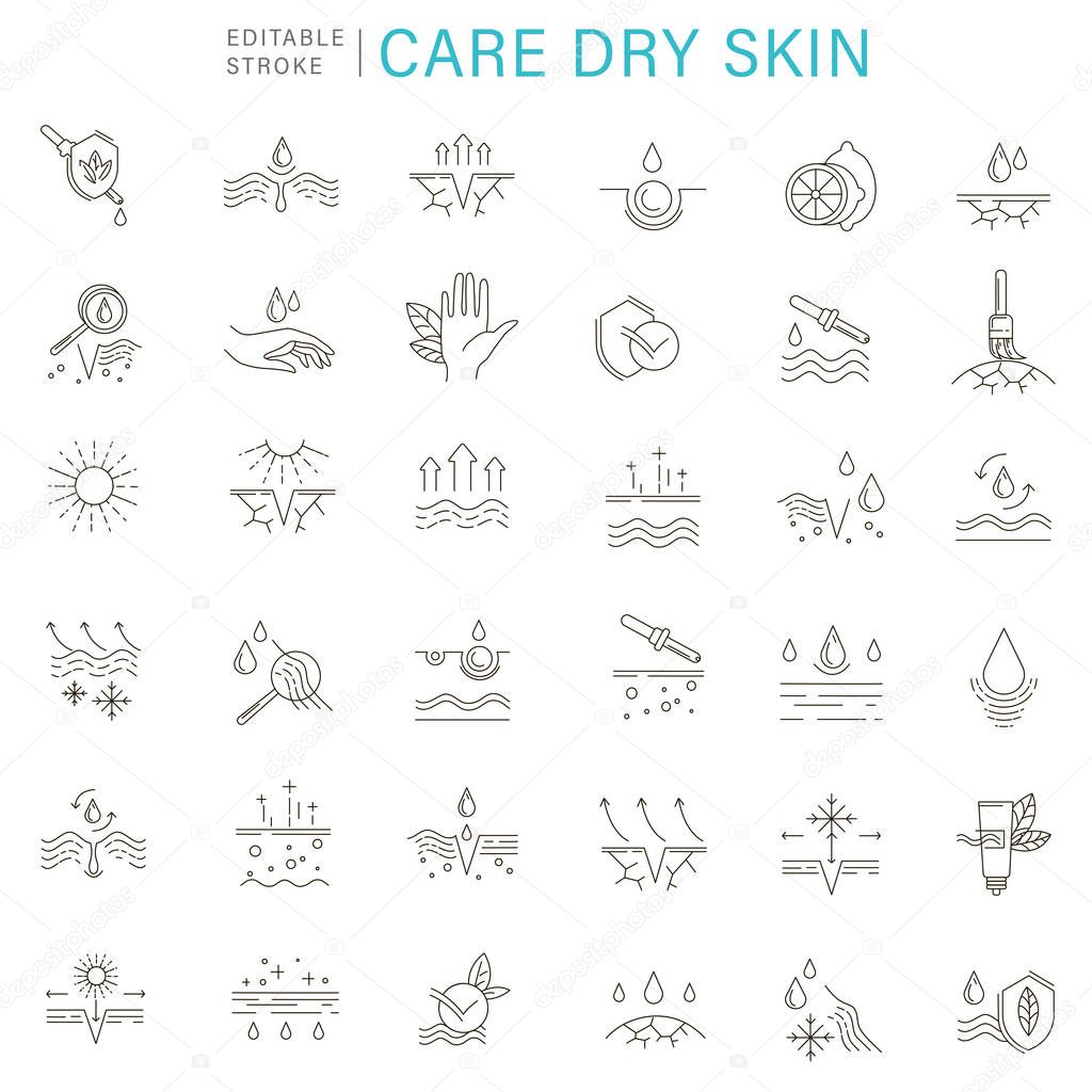 Vector icon and logo for natural cosmetics and care dry skin