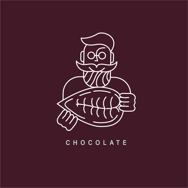 Icona vettoriale e logo per cioccolato e dolce — Vettoriale Stock