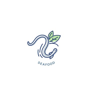 Vektör simgesi ve deniz ürünleri restoran veya kafe için logo