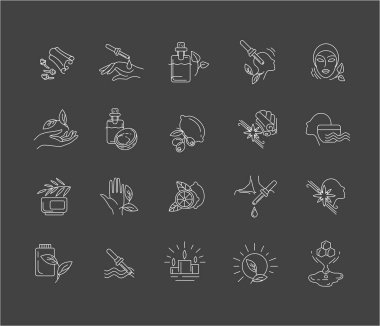 Vektör simgesi ve aromaterapi için logo. Düzenlenebilir anahattı kontur