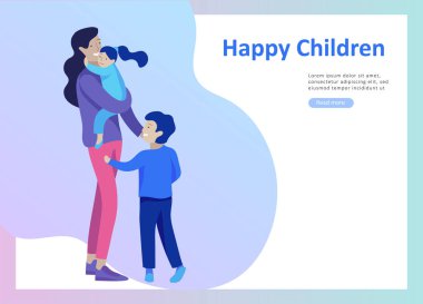 Açılış sayfa şablonları mutlu aile, anne baba için seyahat ve psikoterapi, Aile Sağlık, mal eğlence ve bunların alt öğeleri. Anne kızı ve oğlu ile eğlenin