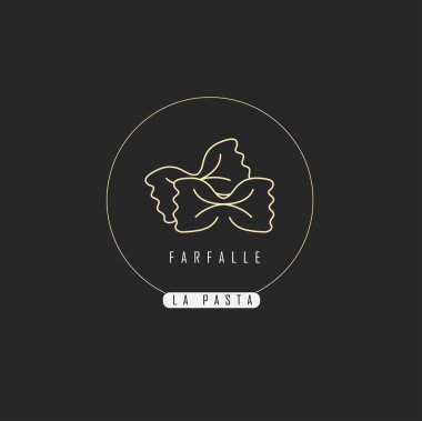 Vektör simgesi ve İtalyan makarna veya makarna için logo